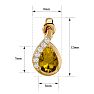 1 1/3 Carat Citrine and Diamond Pear Shape Stud Earrings In 14 Karat Yellow Gold  Image-5
