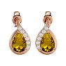 1 1/3 Carat Citrine and Diamond Pear Shape Stud Earrings In 14 Karat Rose Gold  Image-2