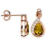 1 1/3 Carat Citrine and Diamond Pear Shape Stud Earrings In 14 Karat Rose Gold  Image-3