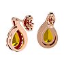 1 1/3 Carat Citrine and Diamond Pear Shape Stud Earrings In 14 Karat Rose Gold  Image-4