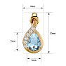Aquamarine Earrings: Aquamarine Jewelry: 1.40 Carat Aquamarine and Diamond Pear Shape Stud Earrings In 14 Karat Yellow Gold  Image-5