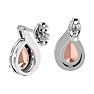 1-2/5 Carat Pear Shape Morganite Earrings and Diamond Drop In 14 Karat White Gold  Image-4