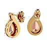 1-2/5 Carat Pear Shape Morganite Earrings and Diamond Drop In 14 Karat Yellow Gold  Image-4
