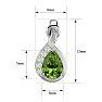 1 3/4 Carat Peridot and Diamond Pear Shape Stud Earrings In 14 Karat White Gold  Image-5