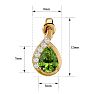1 3/4 Carat Peridot and Diamond Pear Shape Stud Earrings In 14 Karat Yellow Gold  Image-5