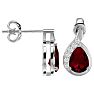 1 3/4 Carat Ruby and Diamond Pear Shape Stud Earrings In 14 Karat White Gold  Image-3