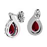 1 3/4 Carat Ruby and Diamond Pear Shape Stud Earrings In 14 Karat White Gold  Image-4
