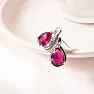 1 3/4 Carat Ruby and Diamond Pear Shape Stud Earrings In 14 Karat White Gold  Image-7