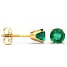 1/3 Carat Emerald Stud Earrings in 14 Karat Yellow Gold Over Sterling Silver Image-1