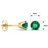 1/3 Carat Emerald Stud Earrings in 14 Karat Yellow Gold Over Sterling Silver Image-4