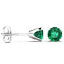 1/3 Carat Emerald Stud Earrings in Sterling Silver Image-1