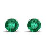 1/3 Carat Emerald Stud Earrings in Sterling Silver Image-2