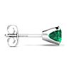 1/3 Carat Emerald Stud Earrings in Sterling Silver Image-3