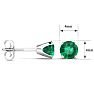 1/3 Carat Emerald Stud Earrings in Sterling Silver Image-4