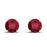 1/3 Carat Ruby Stud Earrings in Sterling Silver Image-2