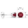 1/3 Carat Ruby Stud Earrings in Sterling Silver Image-4