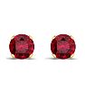 1/3 Carat Ruby Stud Earrings in 14 Karat Yellow Gold Over Sterling Silver Image-2