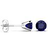 1/3 Carat Blue Sapphire Stud Earrings in Sterling Silver Image-1