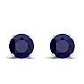 1/3 Carat Blue Sapphire Stud Earrings in Sterling Silver Image-2