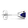 1/3 Carat Blue Sapphire Stud Earrings in Sterling Silver Image-3