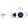 1/3 Carat Blue Sapphire Stud Earrings in Sterling Silver Image-4