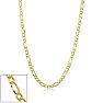 3.3mm Figaro Chain Necklace, 18 Inches, Yellow Gold Image-1