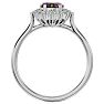 1-1/3 Carat Oval Shape Mystic Topaz Ring With Diamond Halo In 14 Karat White Gold Image-3