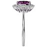 Pink Gemstones 1 3/4 Carat Oval Shape Pink Topaz and Halo Diamond Ring In 14 Karat White Gold Image-4