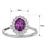Pink Gemstones 1 3/4 Carat Oval Shape Pink Topaz and Halo Diamond Ring In 14 Karat White Gold Image-5