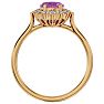 Pink Gemstones 1 3/4 Carat Oval Shape Pink Topaz and Halo Diamond Ring In 14 Karat Yellow Gold Image-3