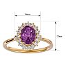 Pink Gemstones 1 3/4 Carat Oval Shape Pink Topaz and Halo Diamond Ring In 14 Karat Yellow Gold Image-5