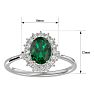 1.40 Carat Oval Shape Emerald and Halo Diamond Ring In 14 Karat White Gold Image-5