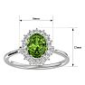 1.60 Carat Oval Shape Peridot and Halo Diamond Ring In 14 Karat White Gold Image-5