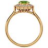 1.60 Carat Oval Shape Peridot and Halo Diamond Ring In 14 Karat Yellow Gold Image-3