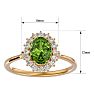 1.60 Carat Oval Shape Peridot and Halo Diamond Ring In 14 Karat Yellow Gold Image-5