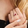 1 1/2ct Oval Shape Ruby and Diamond Ring in Sterling Silver Image-4