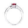 1 1/2ct Oval Shape Ruby and Diamond Ring in Sterling Silver Image-5