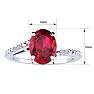 1 1/2ct Oval Shape Ruby and Diamond Ring in Sterling Silver Image-7