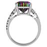 4 Carat Cushion Shape Mystic Topaz Ring With Diamonds Ring In Sterling Silver Image-3