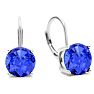 5 Carat Created Tanzanite Drop Earrings In Sterling Silver
 Image-1