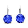 5 Carat Created Tanzanite Drop Earrings In Sterling Silver
 Image-2