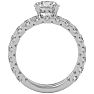 Moissanite Engagement Ring; 3 1/2 Carat Round Moissanite Bridal Set In 14 Karat White Gold Image-3