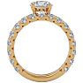 Moissanite Engagement Ring; 3 1/2 Carat Round Moissanite Bridal Set In 14 Karat Yellow Gold Image-3