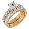3 1/2 Carat Round Diamond Bridal Set In 14 Karat Yellow Gold Image-2