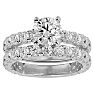 Moissanite Engagement Ring; 4 Carat Round Moissanite Bridal Set In 14 Karat White Gold Image-1