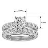 Moissanite Engagement Ring; 4 Carat Round Moissanite Bridal Set In 14 Karat White Gold Image-5
