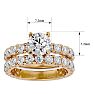 Moissanite Engagement Ring; 4 Carat Round Moissanite Bridal Set In 14 Karat Yellow Gold Image-5