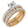 4 Carat Round Diamond Bridal Set In 14 Karat Yellow Gold Image-2