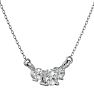 1/4 Carat Diamond Three Stone Necklace In 14 Karat White Gold, 18 Inches Image-2