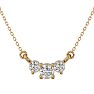 1/4 Carat Diamond Three Stone Necklace In 14 Karat Yellow Gold, 18 Inches Image-1